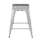 Flash Furniture 24" White Metal Stool-Gray Poly Seat CH-31320-24-WH-PL2G-GG - alternate 9